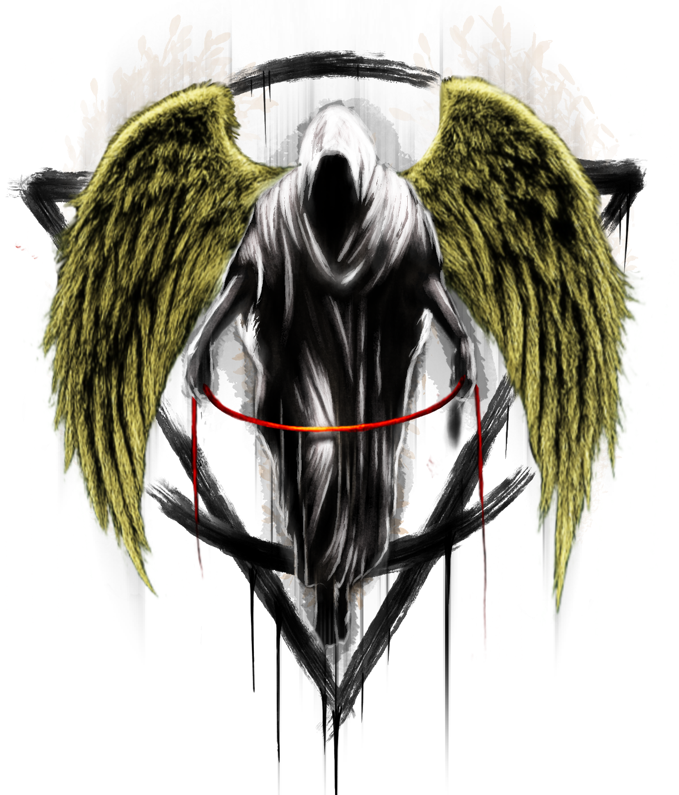 Ángel artístico representativo del estudio de tatuajes Olimbo Tattoo en Caranza, Ferrol, Galicia