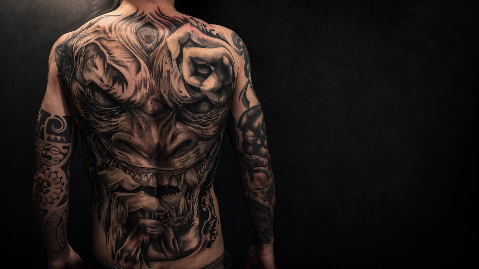 tatuaje realismo espalda black and grey en Ferrol